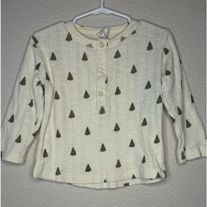 Kate Quinn- Christmas tree cotton pointelle long sleeve 18-24 months.